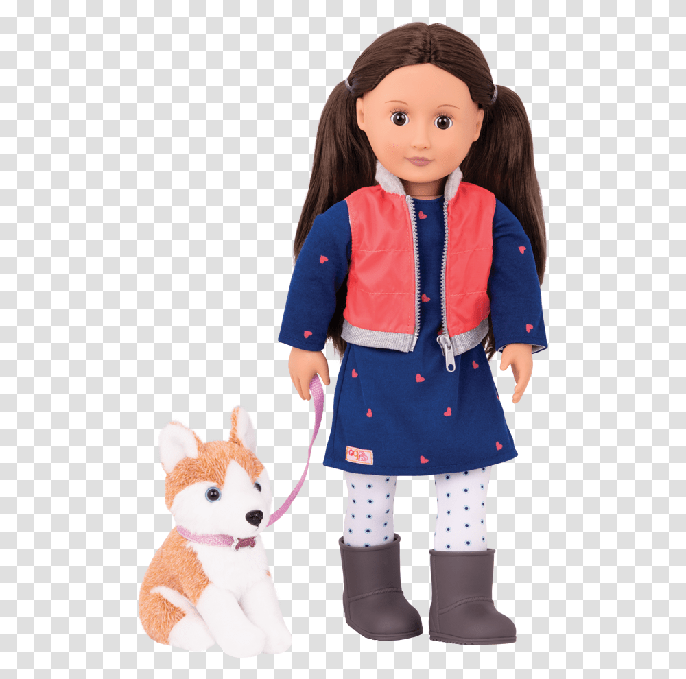 Leslie And Husky 18 Inch Doll And Pet, Toy, Person, Human Transparent Png