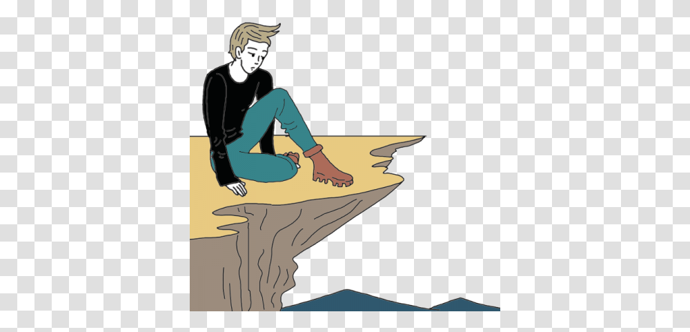 Leslie Name Meaning Edge Of Cliff Drawing, Person, Human, Outdoors, Art Transparent Png