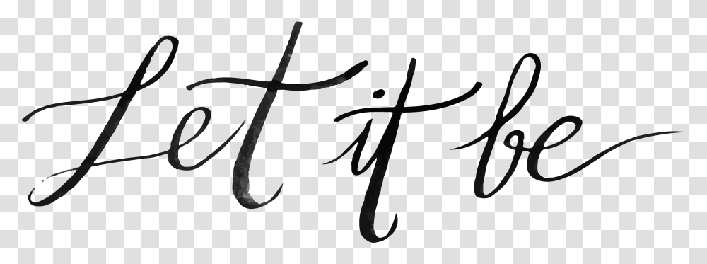 Let It Be Calligraphy, Handwriting, Scissors, Blade Transparent Png