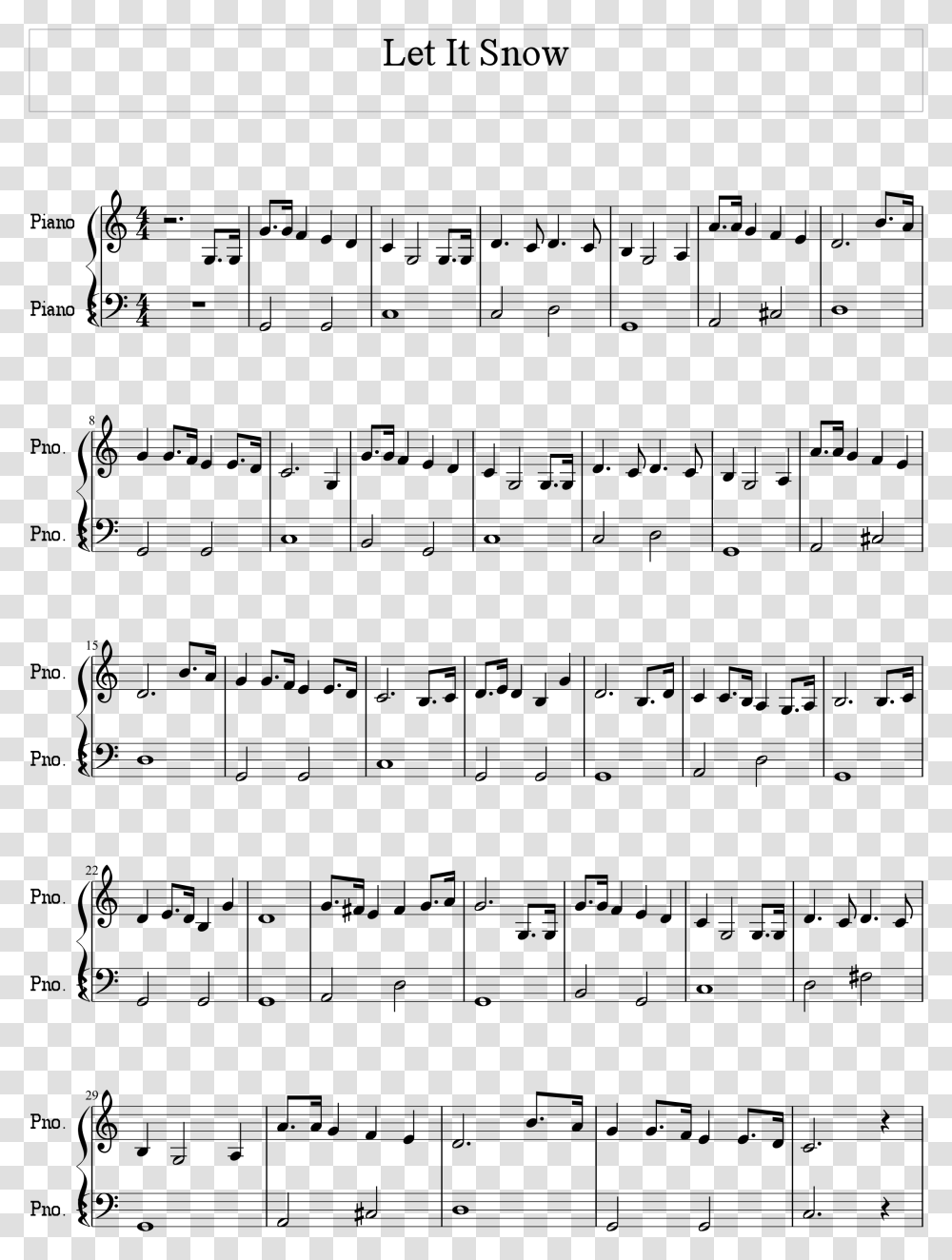 Let It Snow Bassline Score Billie Eilish When The Party's Over Piano Sheet Music, Gray, World Of Warcraft Transparent Png