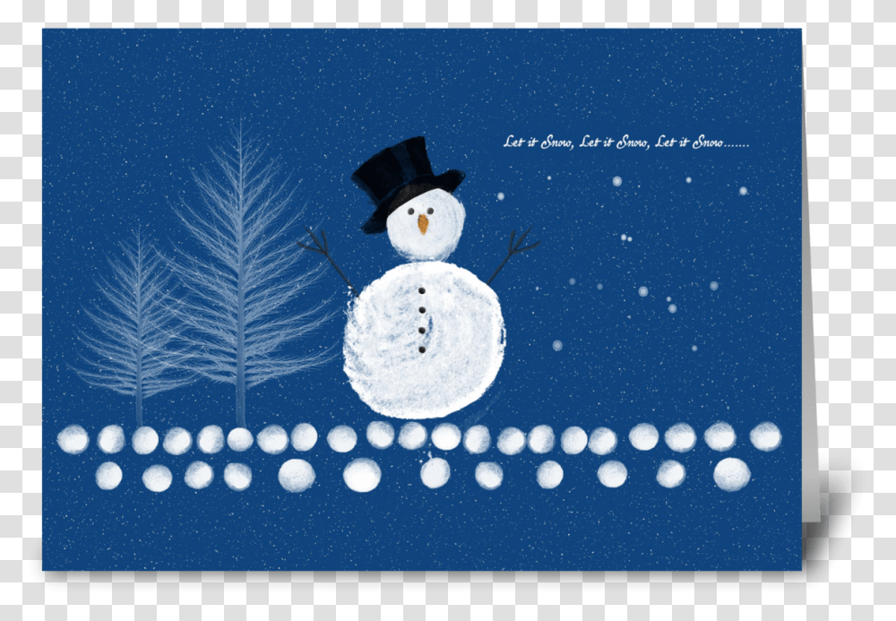 Let It Snow Greeting Card Christmas Card, Nature, Outdoors, Snowman, Winter Transparent Png