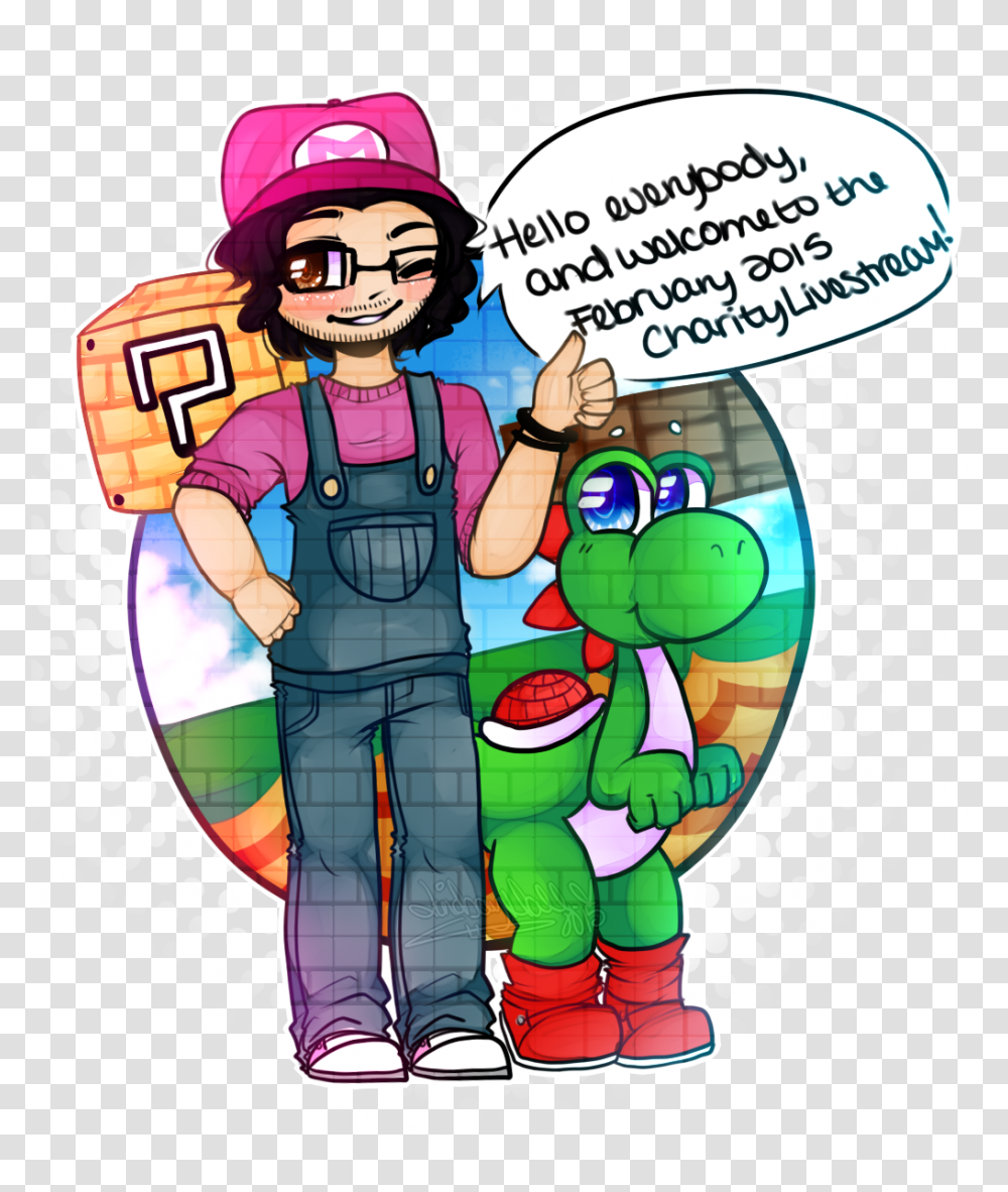 Let's Play Super Mario World To Help Fight Depression Cartoon, Person, Human, Helmet Transparent Png