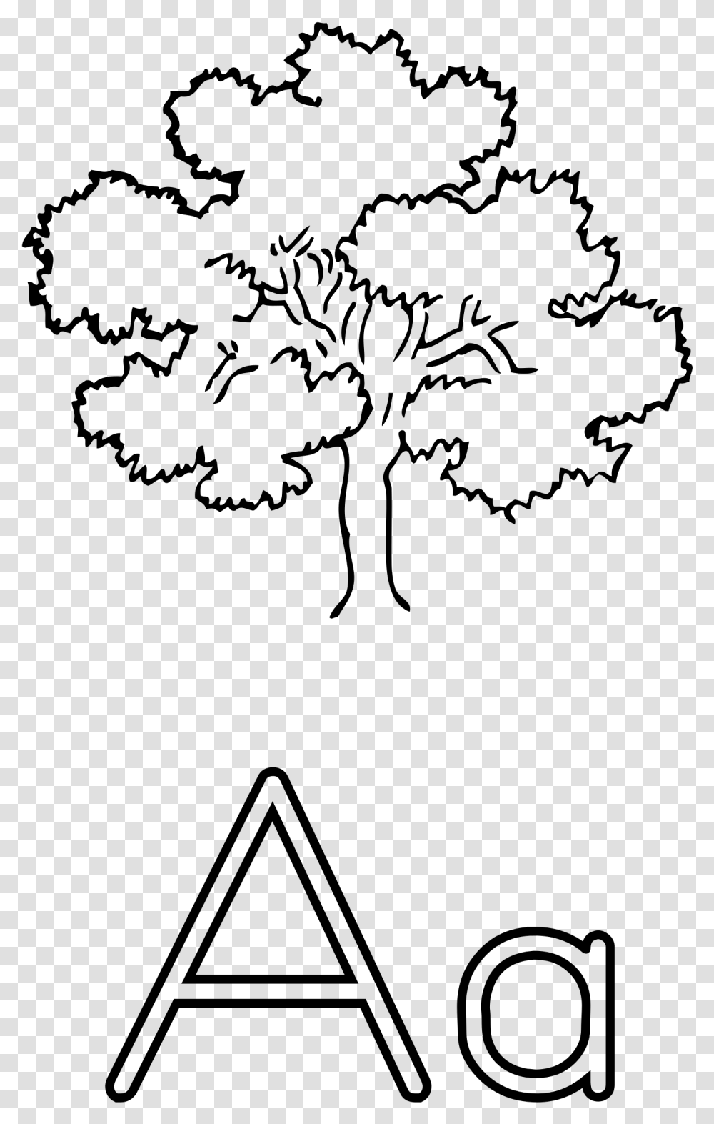 Letra A De Rbol Clip Arts Oak Tree Drawing Easy, Outdoors, Nature, Outer Space, Astronomy Transparent Png