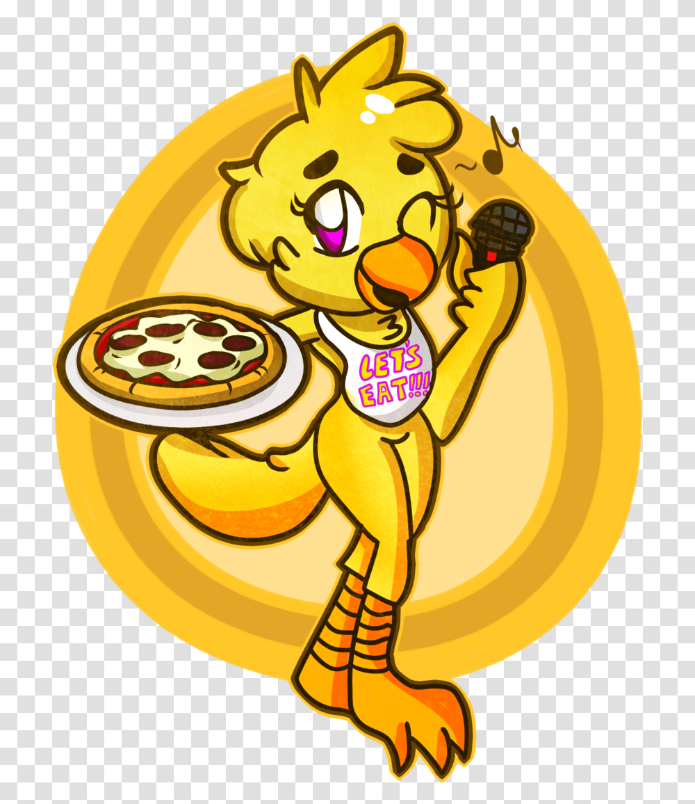 Lets Eat Five Nights At Freddy S 2 Five Nights At Freddy Cute Chica The Chicken Fanart, Food, Gold, Sweets, Label Transparent Png