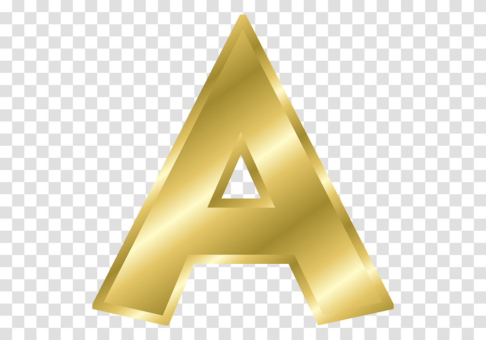 Letter A Capital Letter Alphabet Abc Gold, Lamp, Triangle Transparent Png