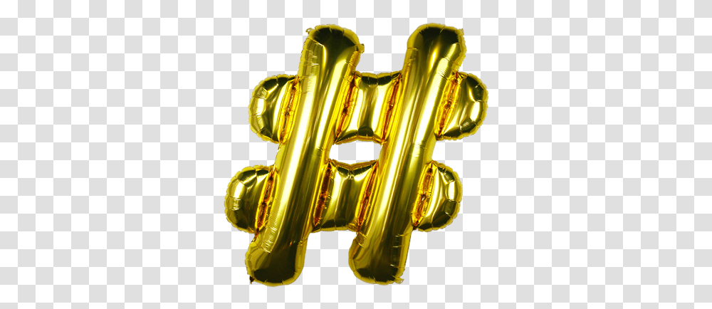 Letter Balloon Hashtag Gold 36 Calligraphy, Saxophone, Leisure Activities, Musical Instrument, Helmet Transparent Png