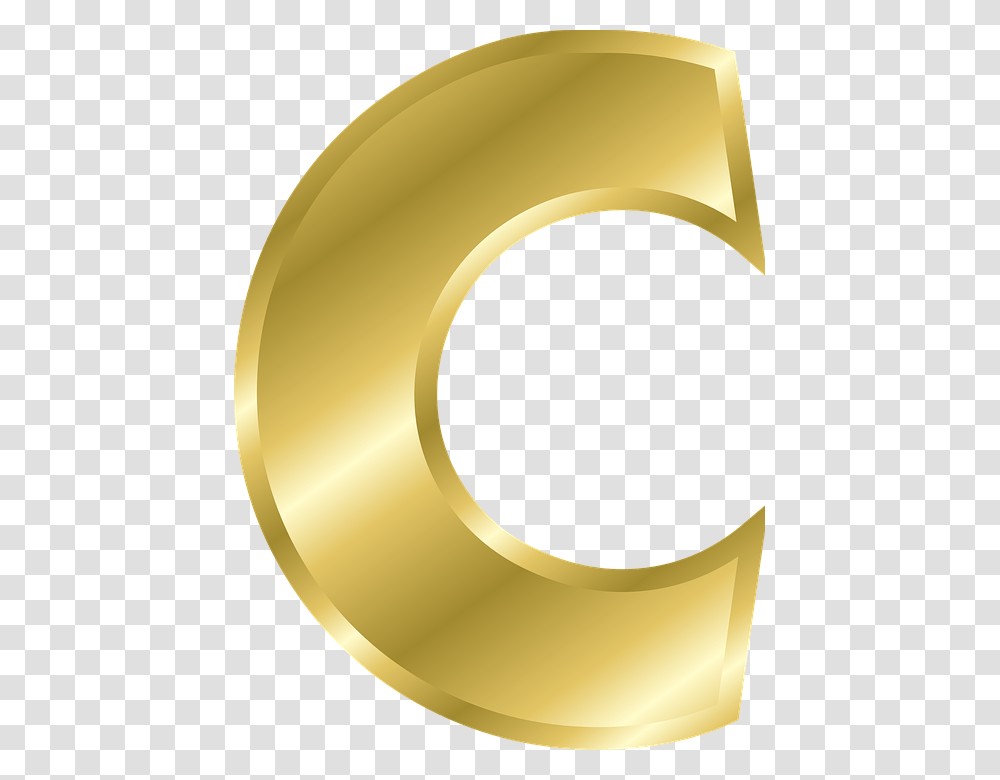 Letter C, Alphabet, Tape, Gold Transparent Png