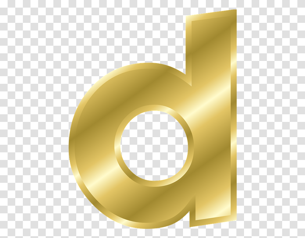 Letter D Lowercase Alphabet Abc Gold Letter D, Lamp, Hole, Symbol, Brass Section Transparent Png
