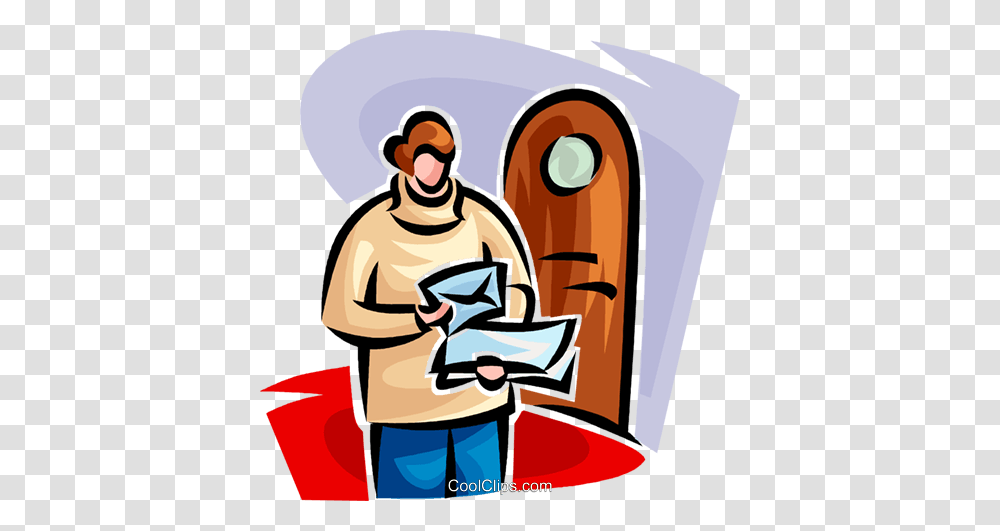 Letter Delivery Man Receiving Mail Royalty Free Vector Clip Art, Poster, Advertisement Transparent Png