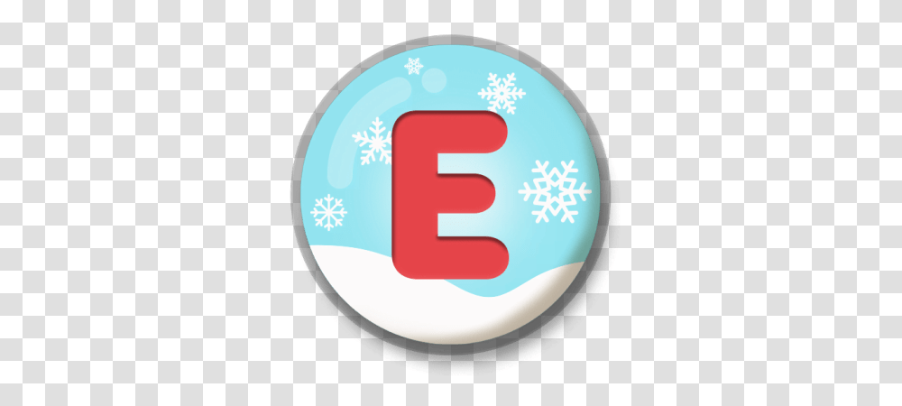 Letter E Snowy Roundlet, Number, Label Transparent Png