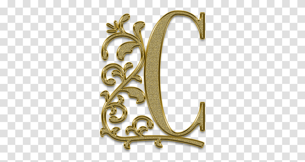 Letter Font Golden Capital Letter Vintage Slave Gold Alphabet Letters, Accessories, Accessory, Jewelry, Floral Design Transparent Png