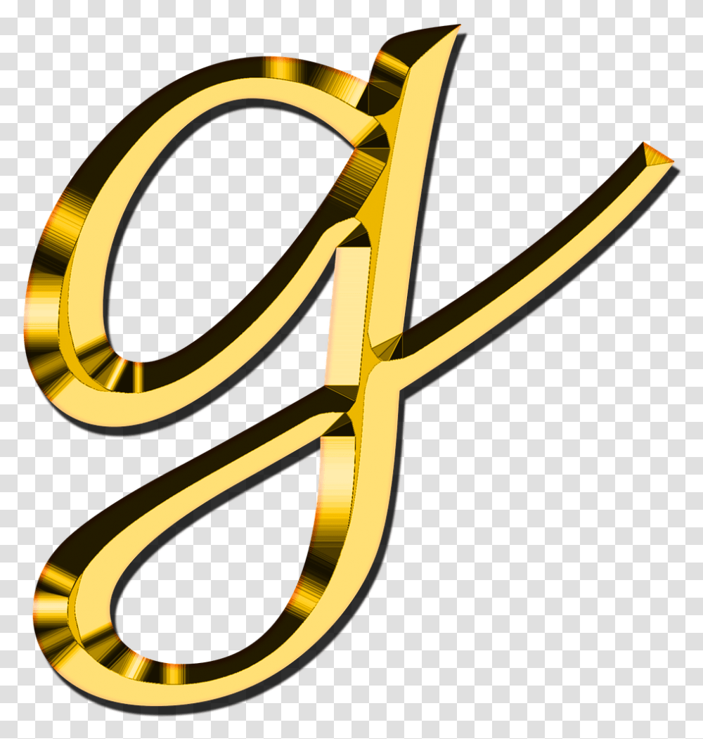 Letter G Letter A Gold, Scissors, Blade, Weapon, Weaponry Transparent Png