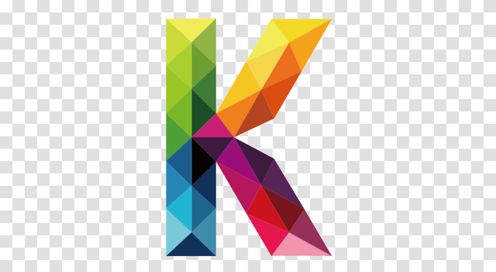 Letter K Colorful K Letter Art, Graphics, Triangle, Pattern, Modern Art Transparent Png