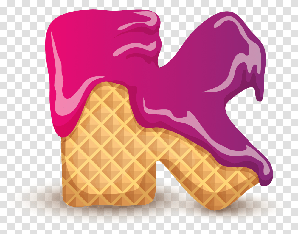 Letter K Free Commercial Use Image Ice Cream Cone Letter K, Purple, Apparel, Dessert Transparent Png