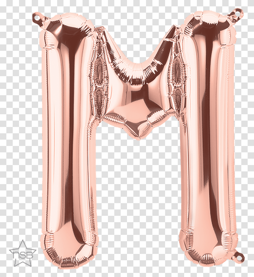 Letter M 16 In Rose Gold Foil Balloon Ballons Lettres Rose Gold, Clothing, Apparel, Pillar, Architecture Transparent Png