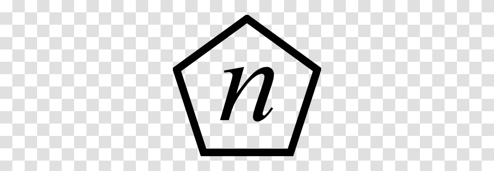 Letter N In A Pentagon Clip Art, Number, Sign Transparent Png