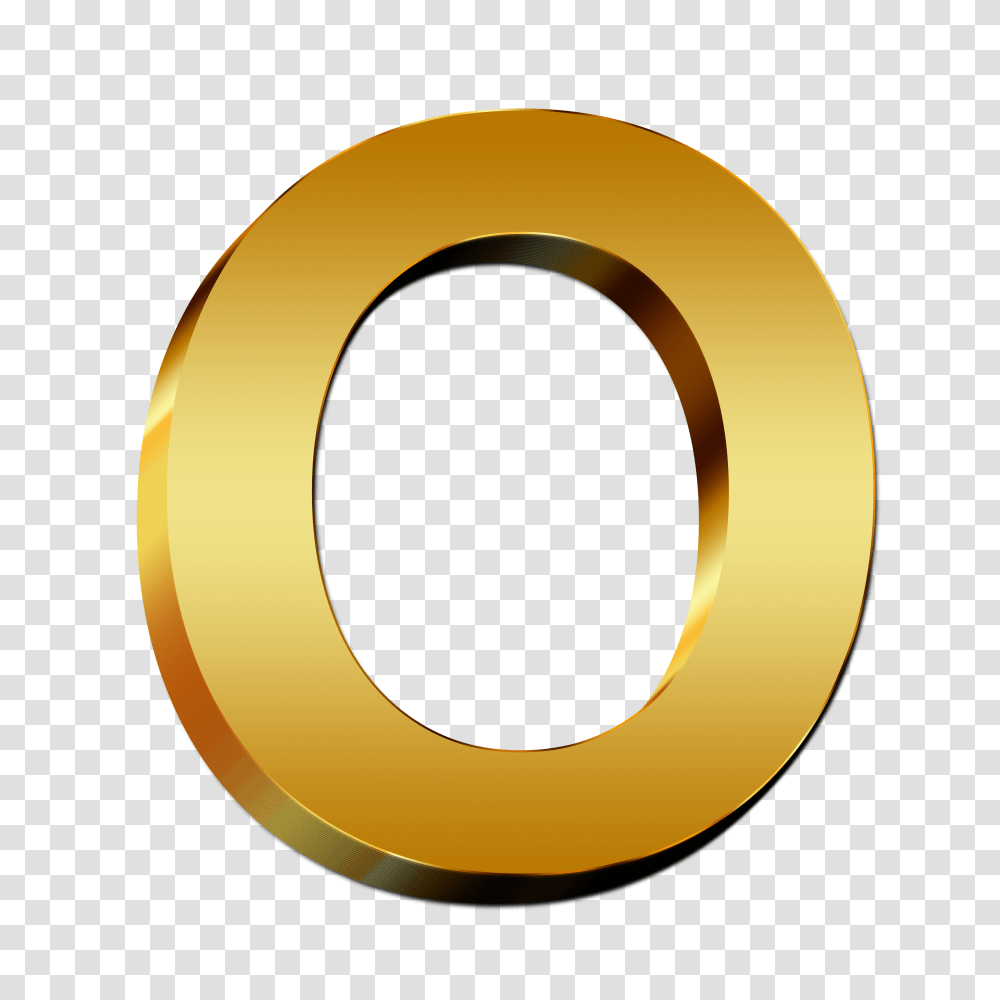 Letter O, Alphabet, Gold, Hip, Gold Medal Transparent Png
