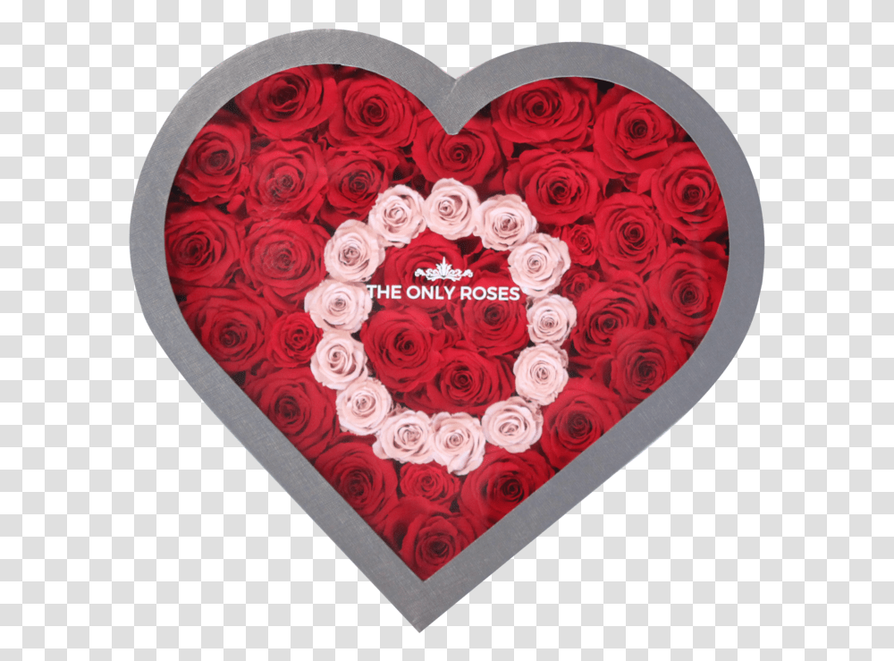 Letter O Pink & Red Preserved Roses Large Heart Classic Grey Box Day, Rug Transparent Png