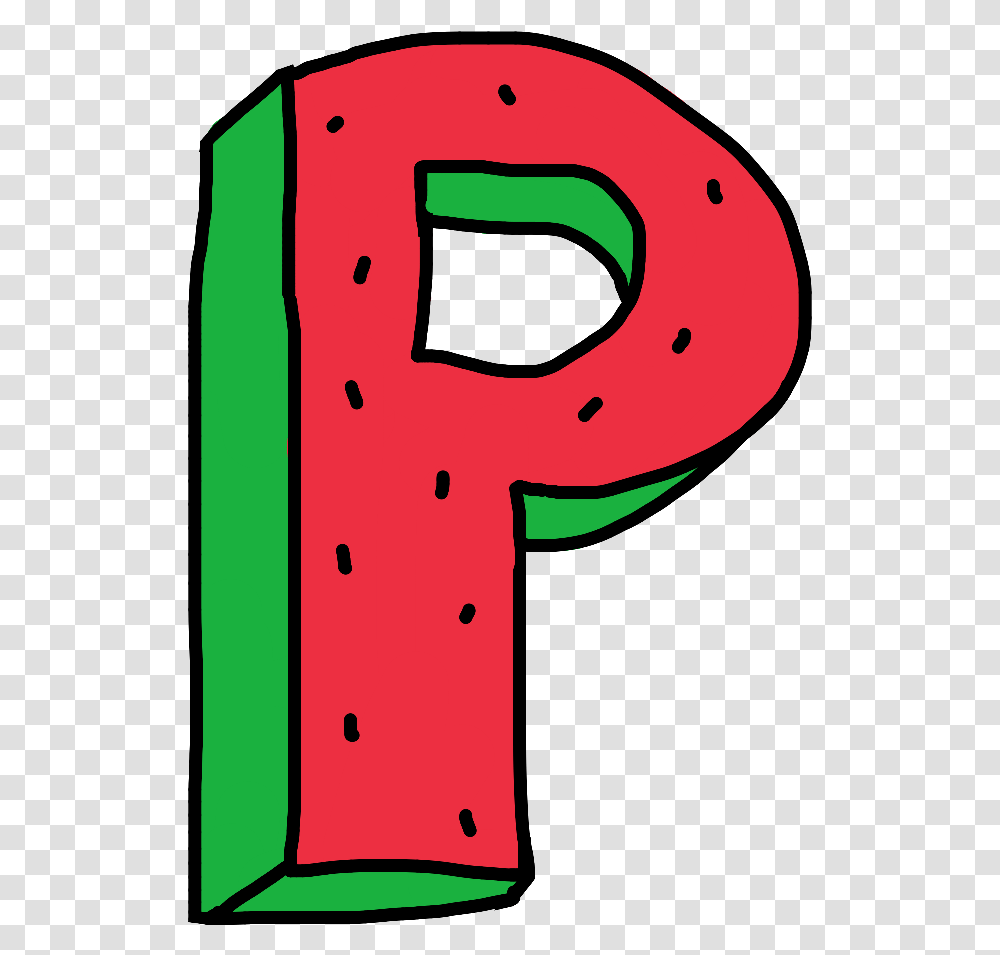 Letter P Of Oddfuture Zumiez Watermelon Melon Watermelon Letter A Alphabet, Tool, Handsaw Transparent Png