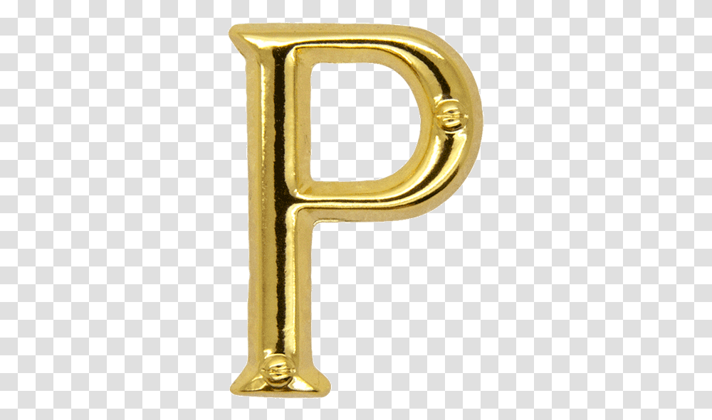 Letter P Pin Gold, Alphabet, Number Transparent Png