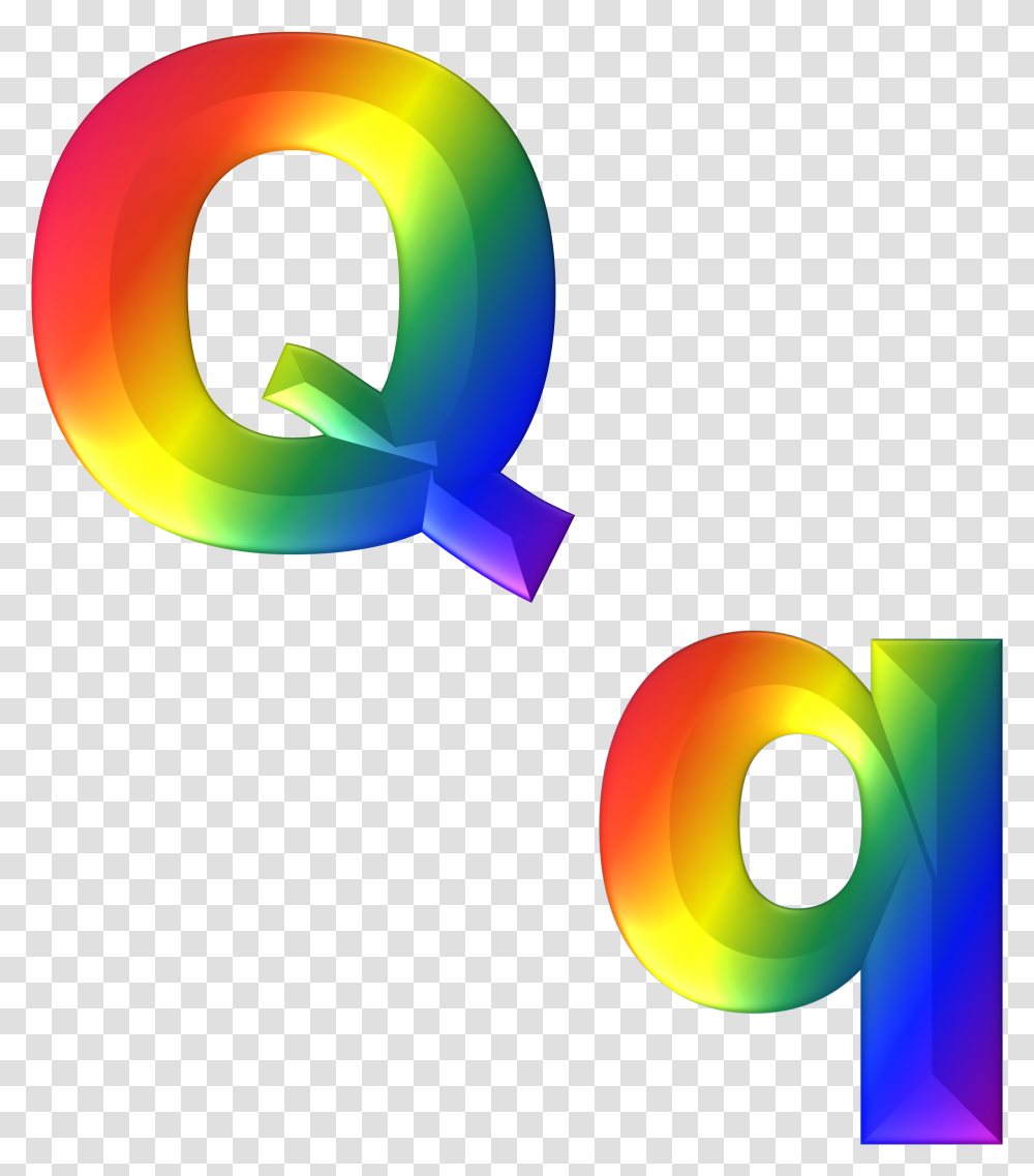 Letter Q 3d Abc Alphabet Rainbow Gradient Bright Alphabet Design Small Letter N Transparent Png