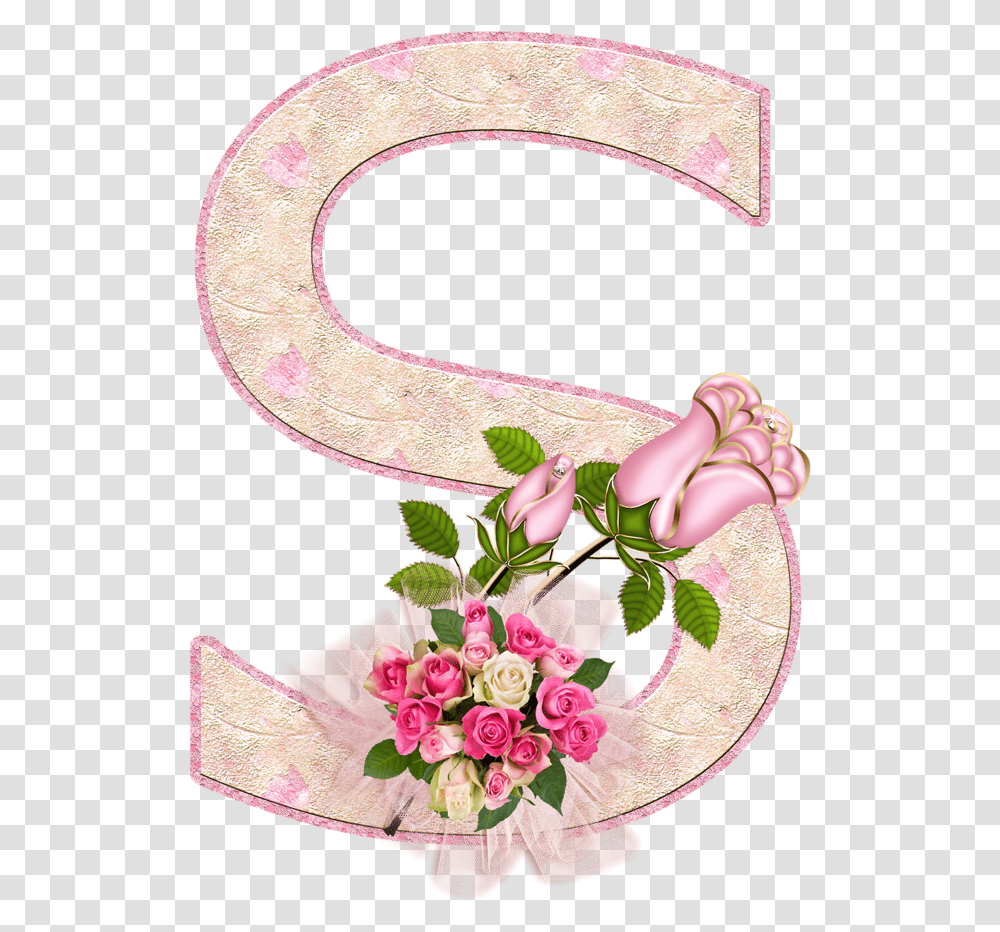 Letter S Images Free Alphabet Design Pink Flowers, Plant, Blossom, Flower Arrangement, Horseshoe Transparent Png