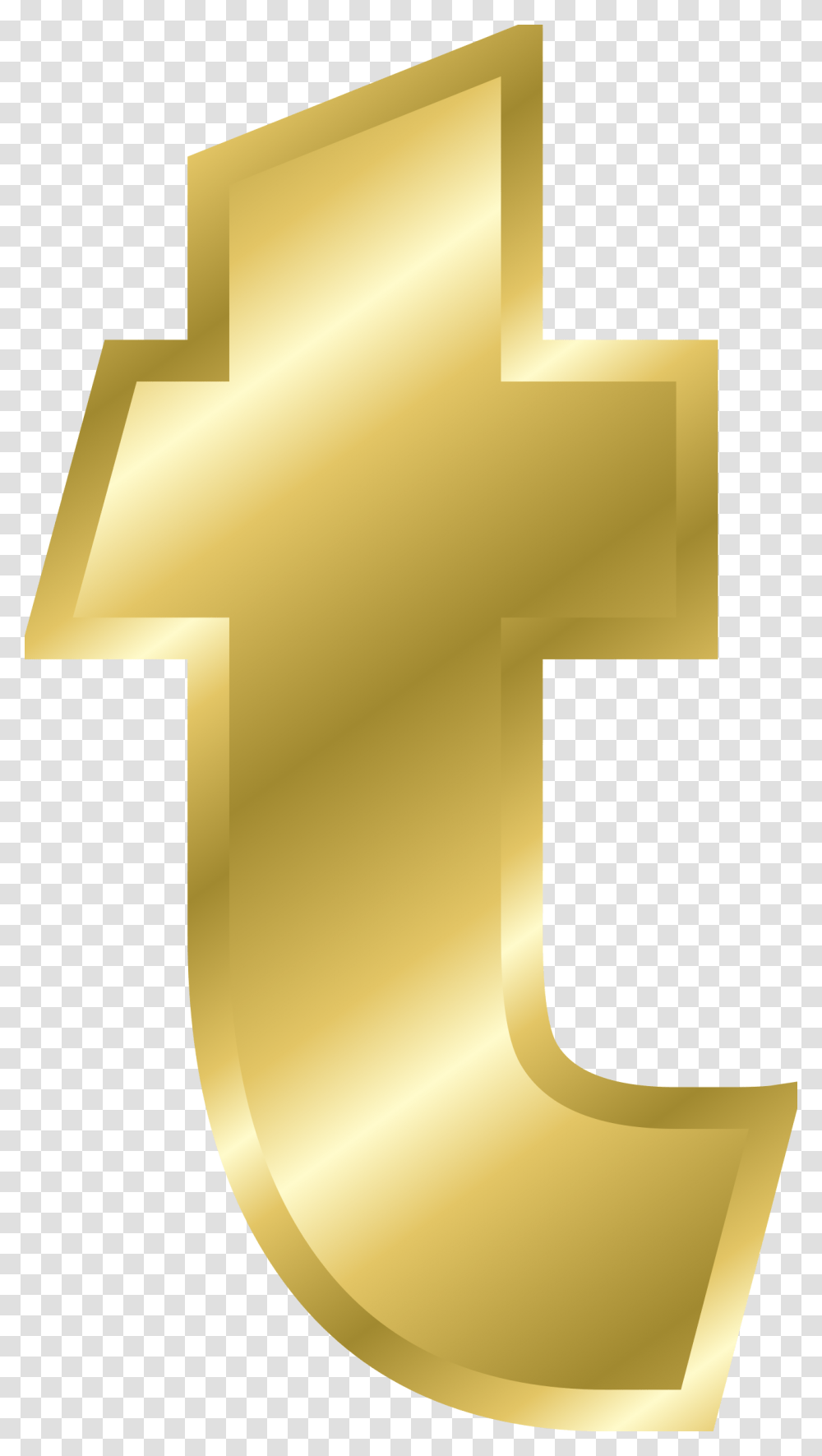 Letter T In Gold, Lamp, Cross Transparent Png