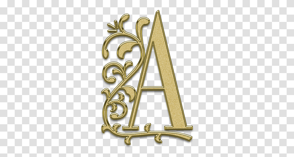 Letter, Alphabet, Gold, Calligraphy Transparent Png