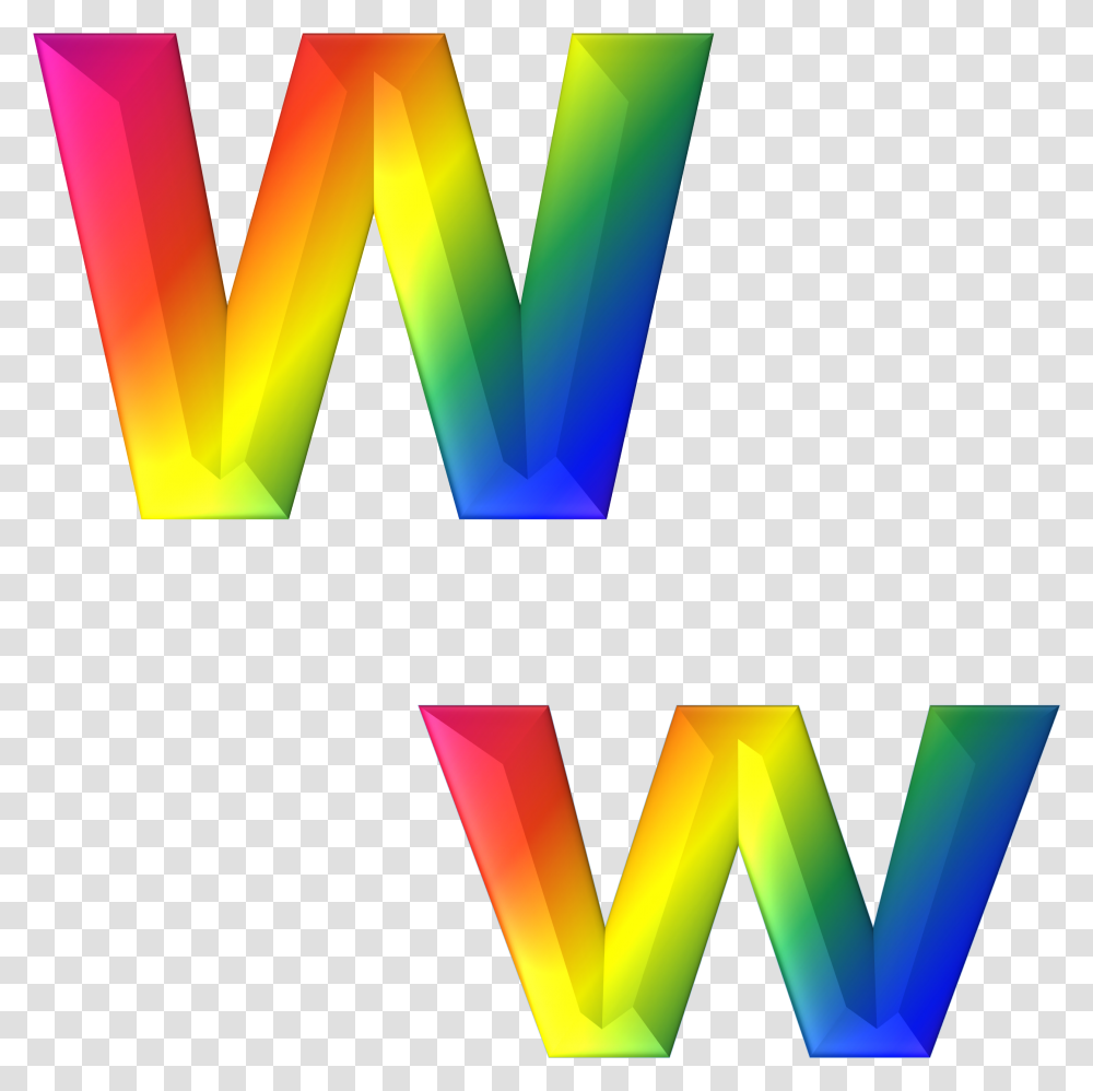 Letter W 3d Abc Alphabet Rainbow Clipart Letters Free Rainbow Alphabet, Lighting, Logo Transparent Png