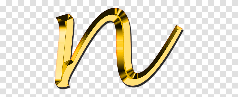 Letters Abc N Alphabet Learn Small Letter N Design, Hook, Gold Transparent Png