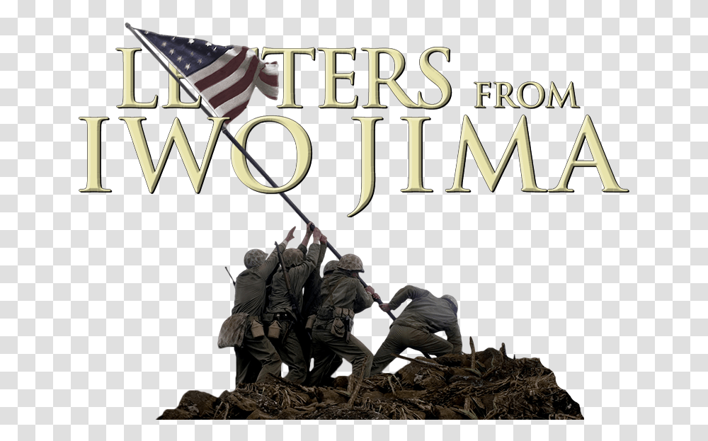 Letters From Iwo Jima Clearart Image Soldier, Person, Poster, Flag Transparent Png