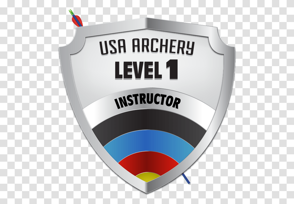 Level 1 Instructor Certification Icon Usa Archery Level 1 Instructor, Armor, Shield, Logo Transparent Png