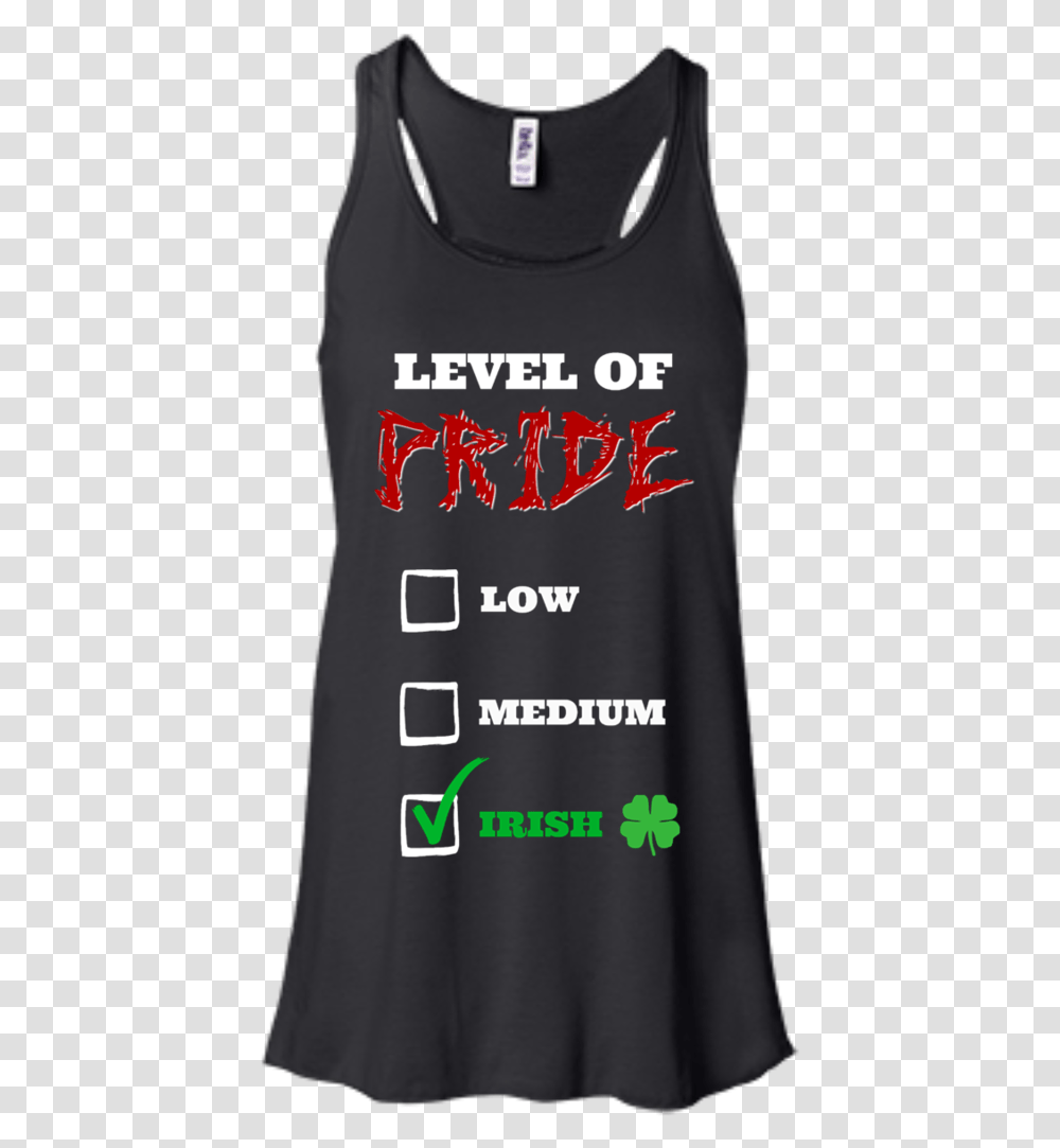 Level Of Pride Irish Bella Canvas Flowy Racerback Tank Funny Racing Shirts, Bottle, Poster Transparent Png