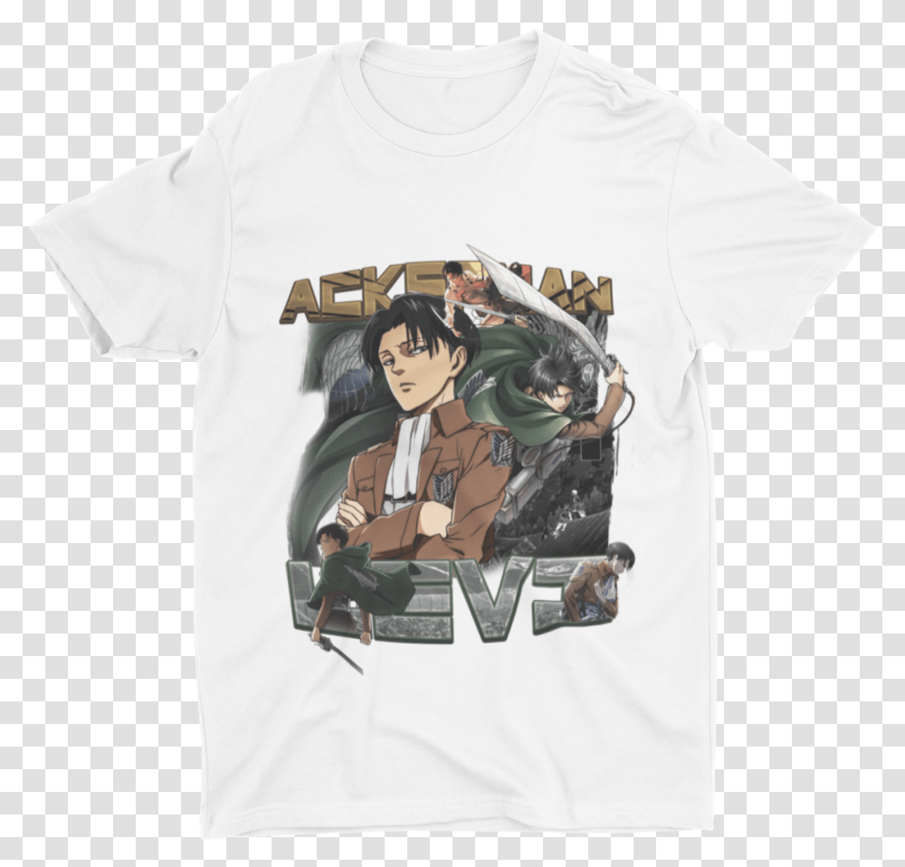 Levi Ackerman Comp Supervillain, Clothing, Apparel, T-Shirt, Person Transparent Png