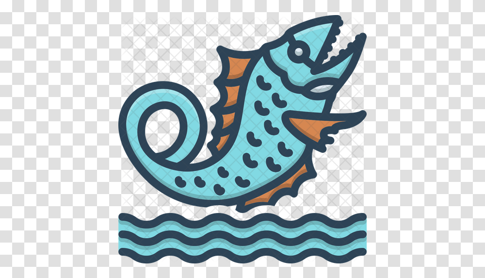 Leviathan Icon Of Colored Outline Style Leviathan Icon, Animal, Fish, Sea Life, Guitar Transparent Png