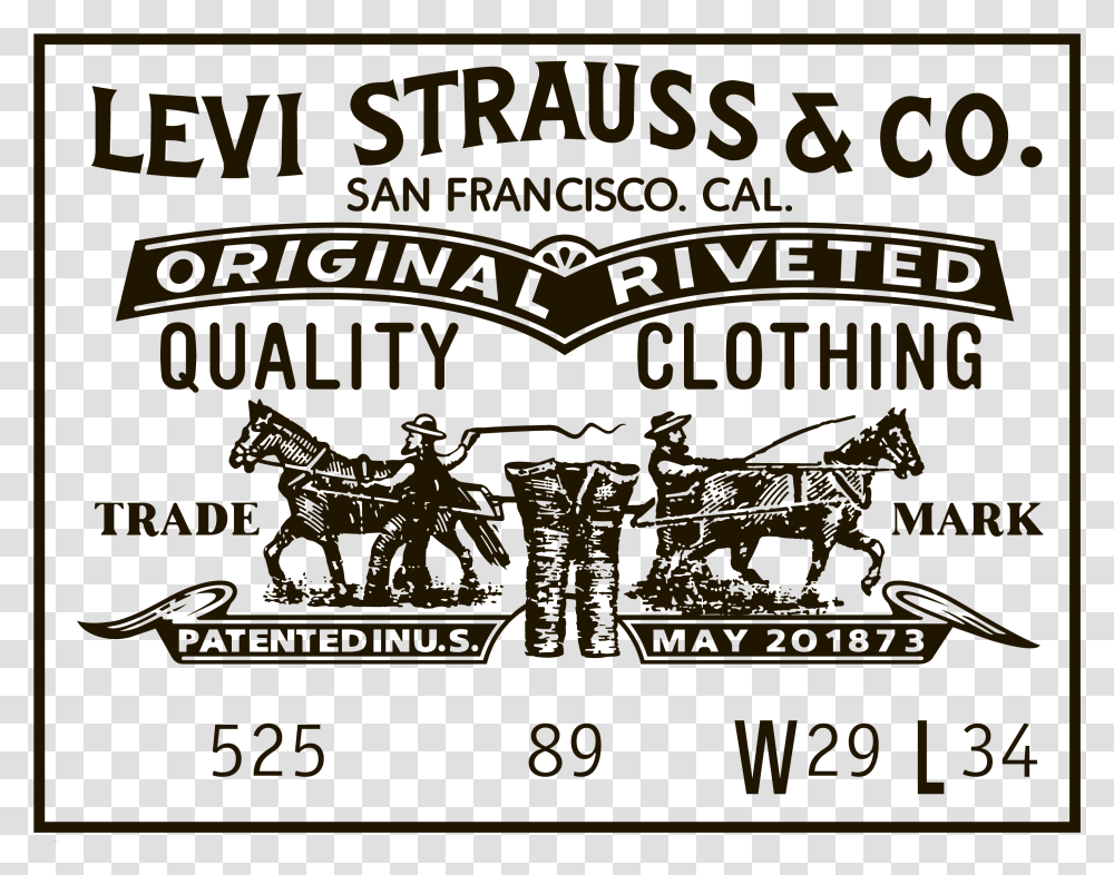 Leviquots Logo Antiguo Levi's Two Horse Logo, Label, Poster Transparent Png