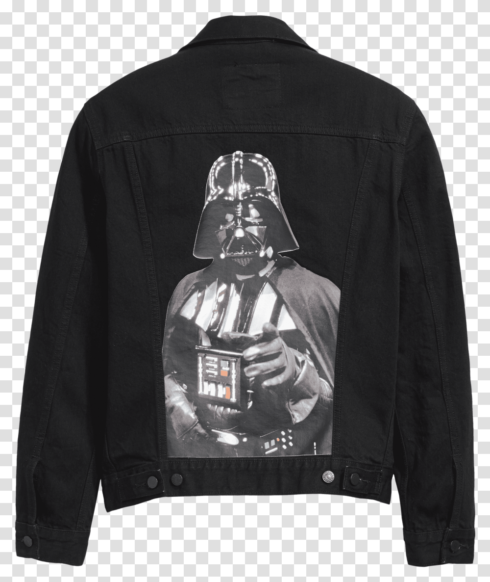 Leviquots X Star Wars Darth Vader Black Denim Jacket Levis Star Wars Darth Vader, Sleeve, Long Sleeve, Hoodie Transparent Png