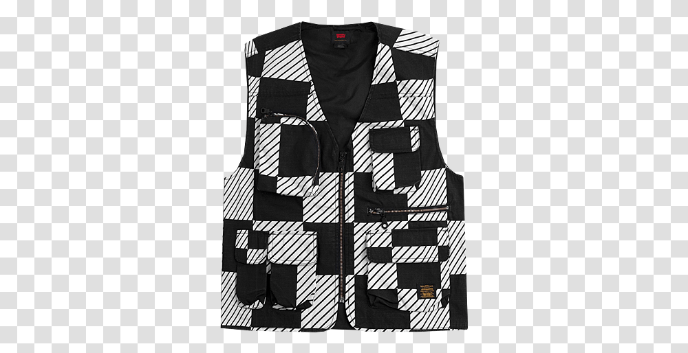 Levis Skate Utility Vest Kelly Checkers Arrow & Beast Skater Jvest, Clothing, Apparel, Shirt, Patchwork Transparent Png