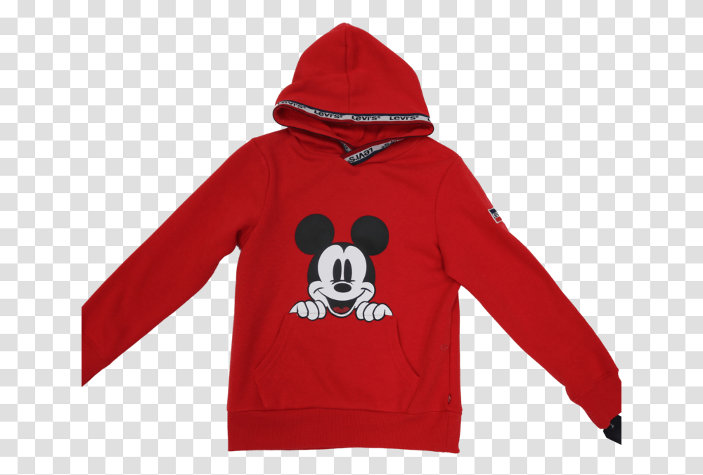 Levis X Disney Kids Mickey Logo Hoodie Red 91 A702 R6w Long Sleeve, Clothing, Apparel, Sweatshirt, Sweater Transparent Png