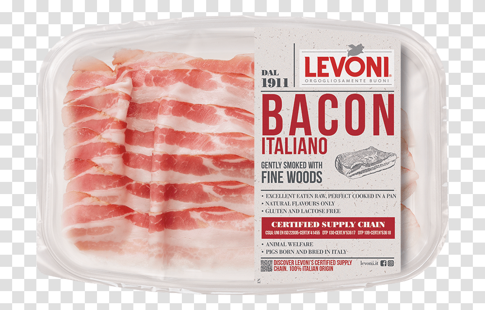 Levoni Salumi Affettati 1911 Pancetta Affumicata Eng Cotto Ham, Pork, Food, Bacon Transparent Png