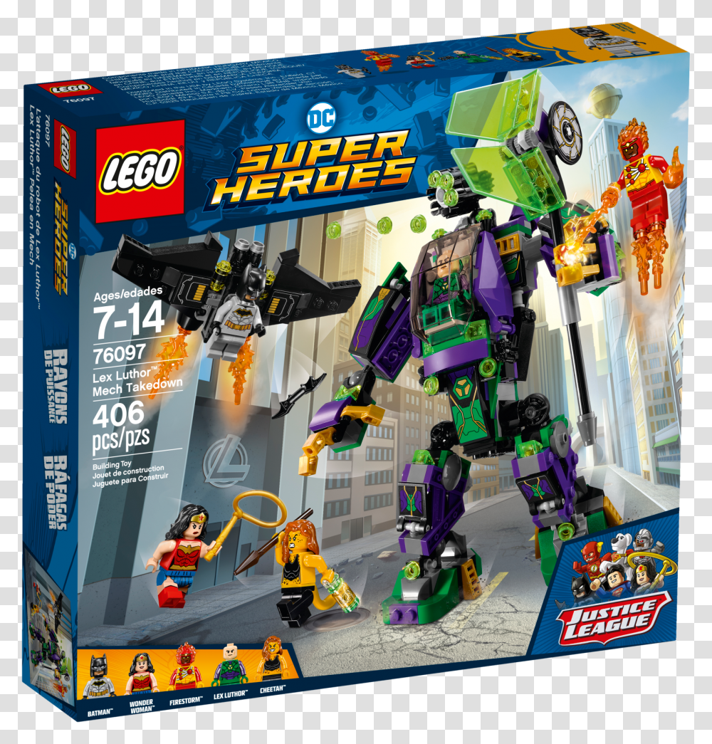 Lex Luthor Mech Takedown Lego Set, Robot, Toy, Person, Human Transparent Png