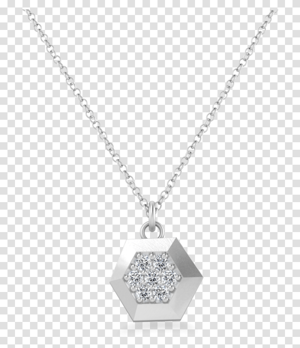 Lexi Hexagon Sterling Silver Necklace Locket, Pendant, Diamond, Gemstone, Jewelry Transparent Png