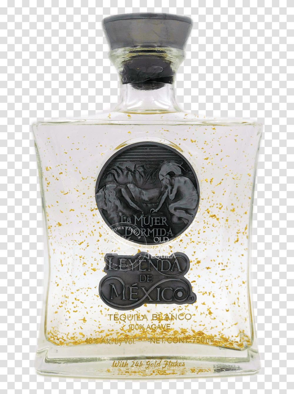 Leyenda De Mexico Blanco Tequila With Gold Flakes, Liquor, Alcohol, Beverage, Drink Transparent Png