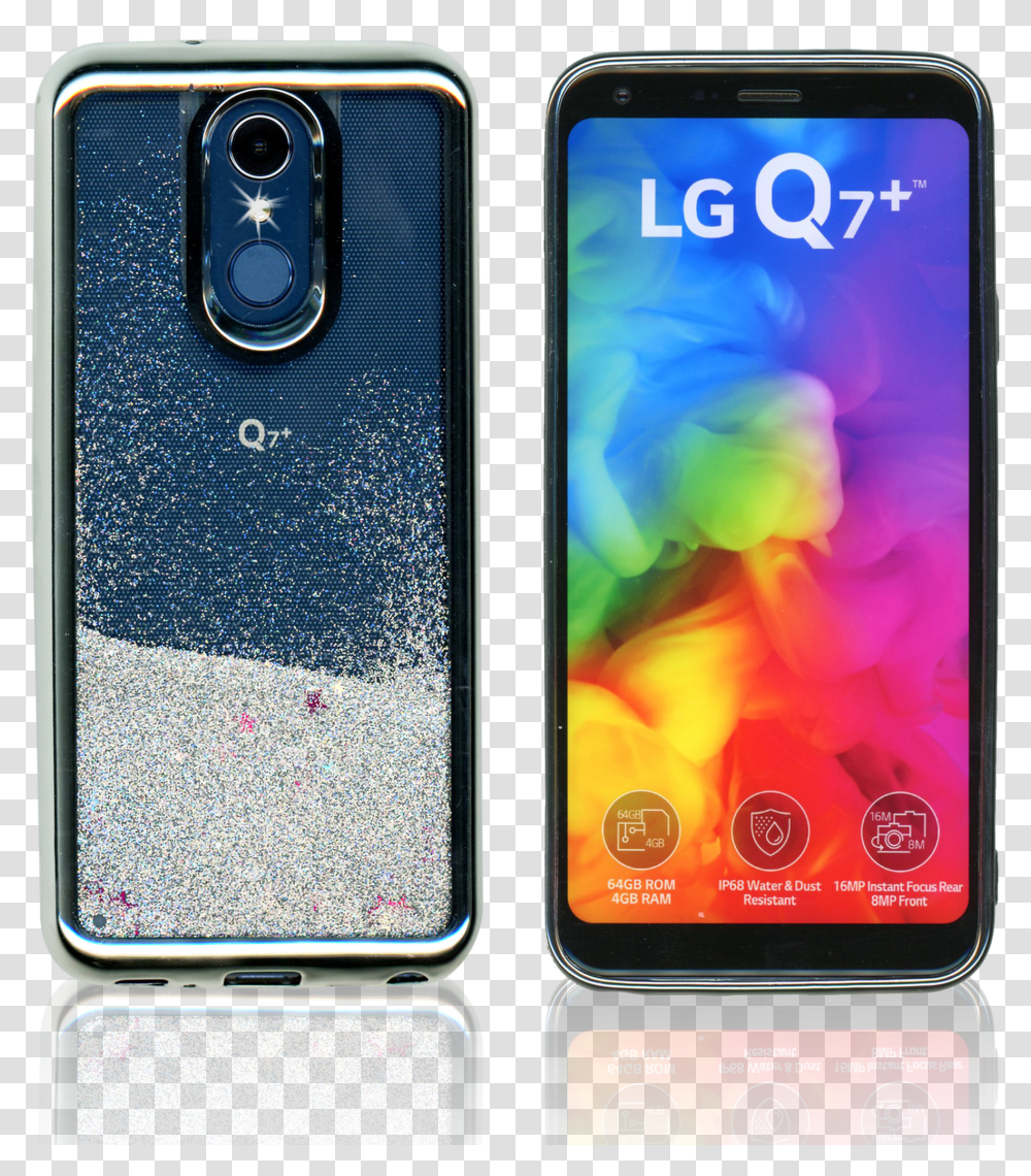 Lg Q7 Plusq7 Mm Electroplated Water Glitter Silver Transparent Png