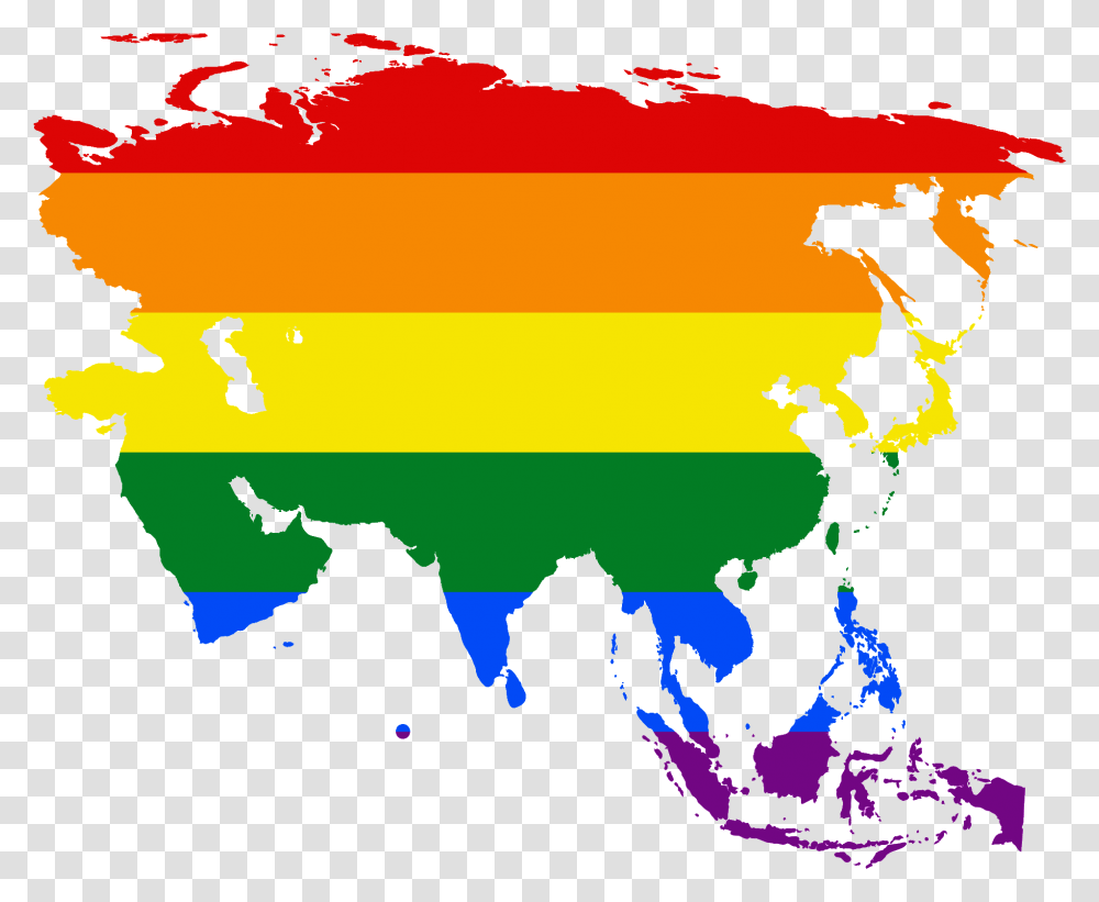 Lgbt Flag Map Of Asia Cultural Regions Of Asia, Mountain, Outdoors, Nature, Poster Transparent Png