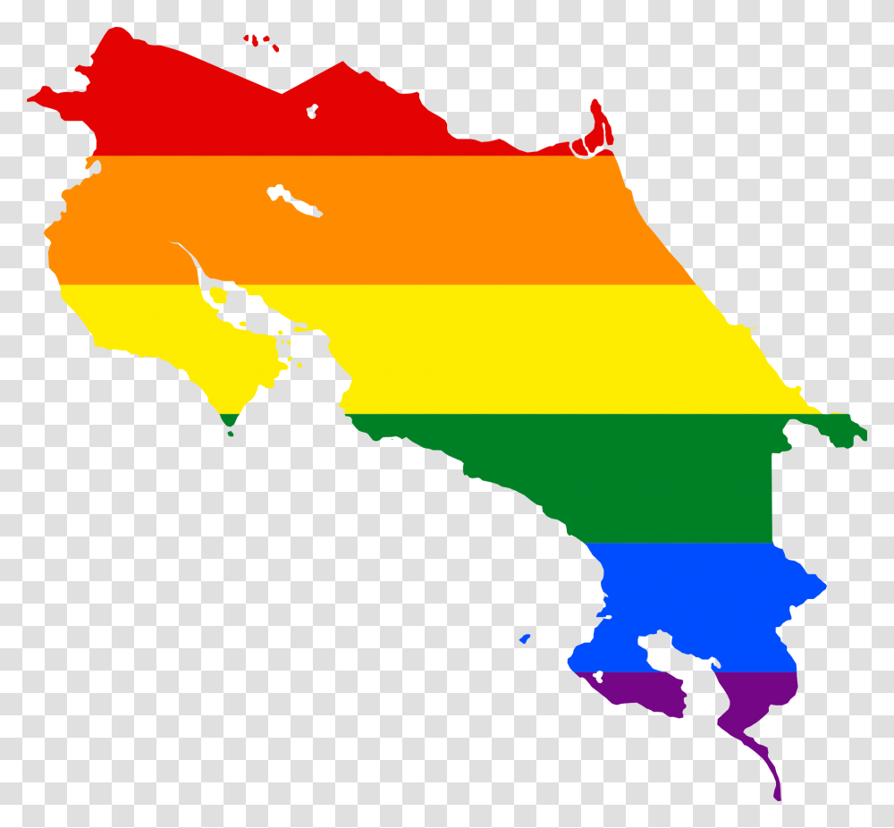 Lgbt Flag Map Of Costa Rica, Nature, Outdoors, Sea, Water Transparent Png