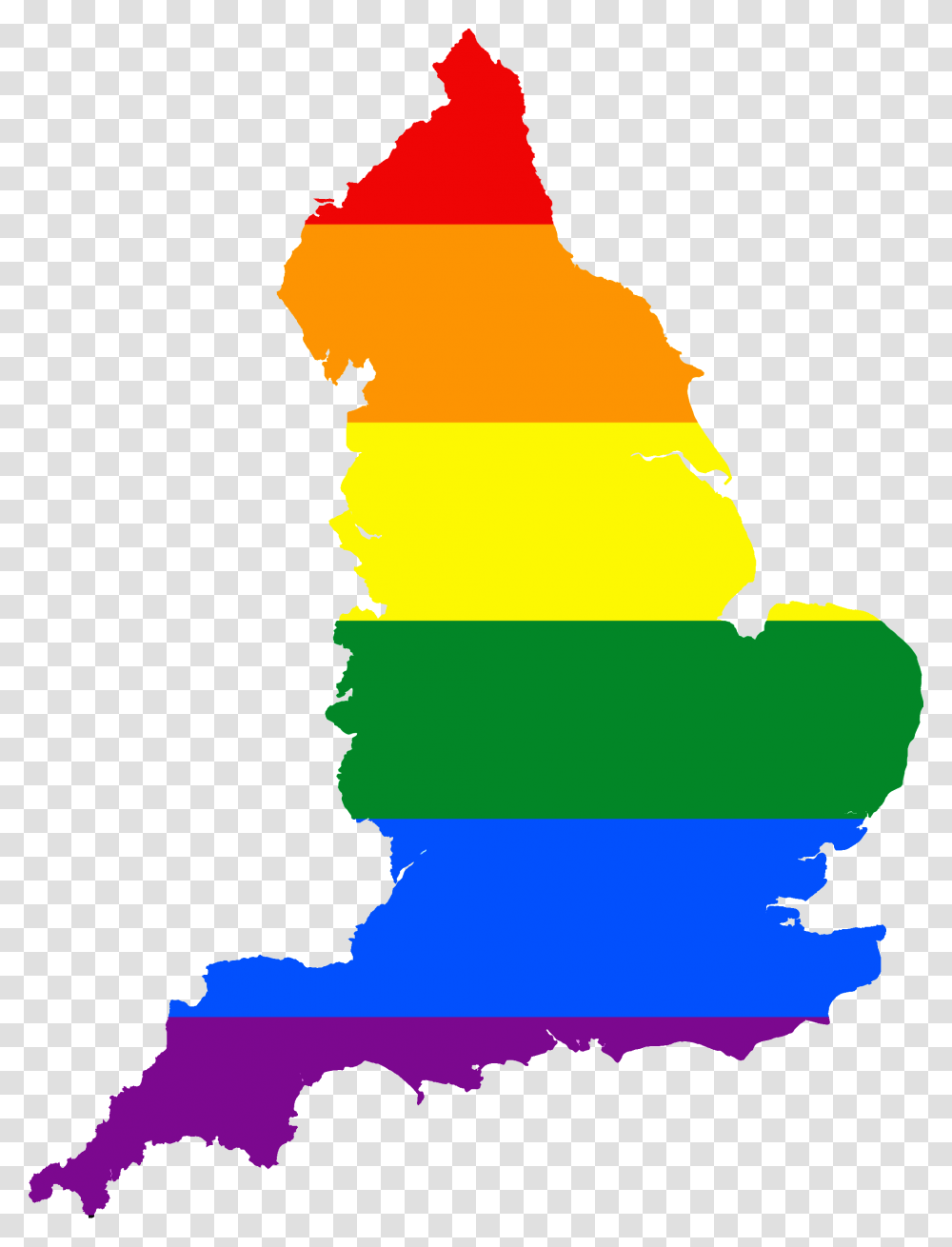 Lgbt Flag Map Of England, Silhouette Transparent Png