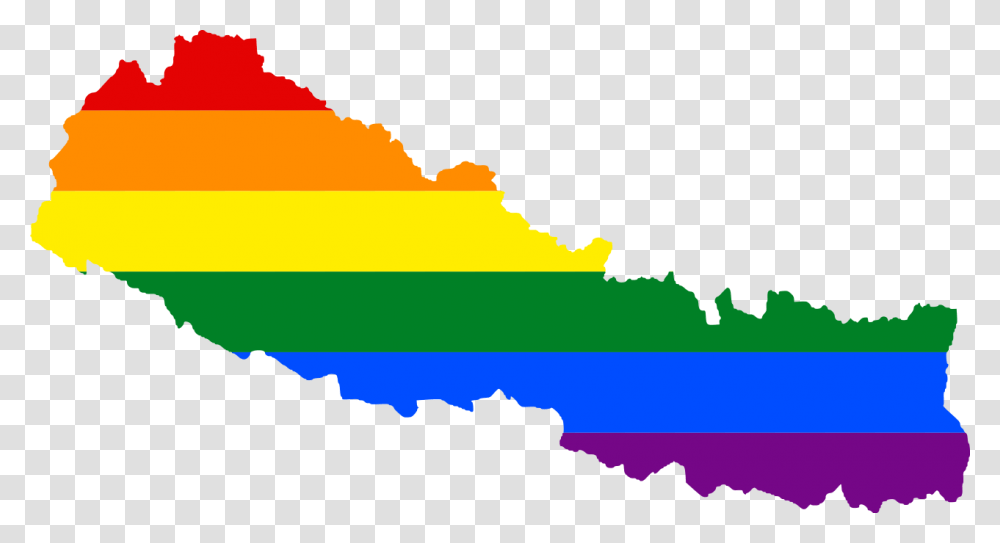 Lgbt Flag Map Of Nepal, Outdoors, Nature, Sea, Water Transparent Png