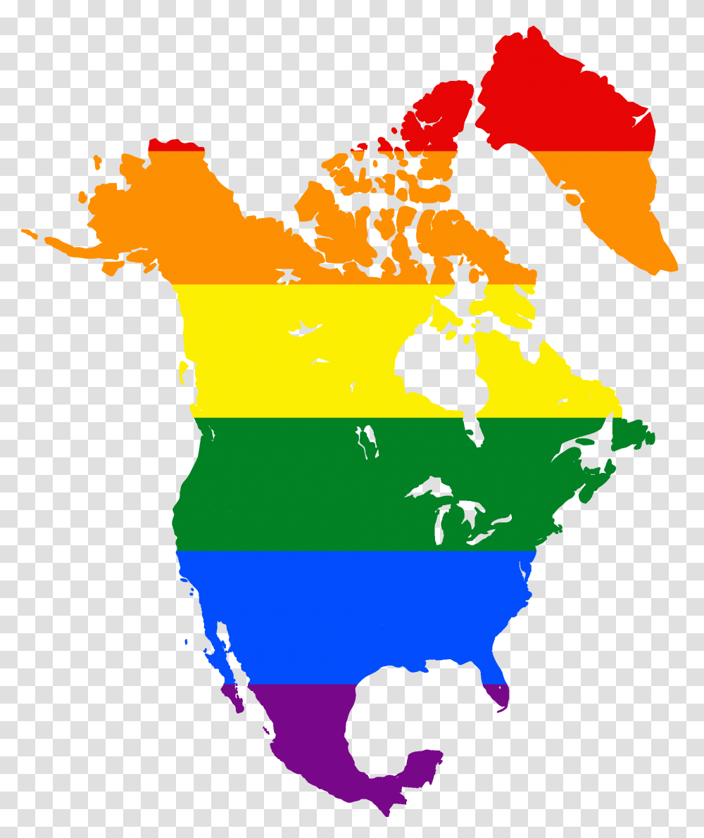 Lgbt Flag Map Of North America, Diagram, Plot, Atlas, Person Transparent Png