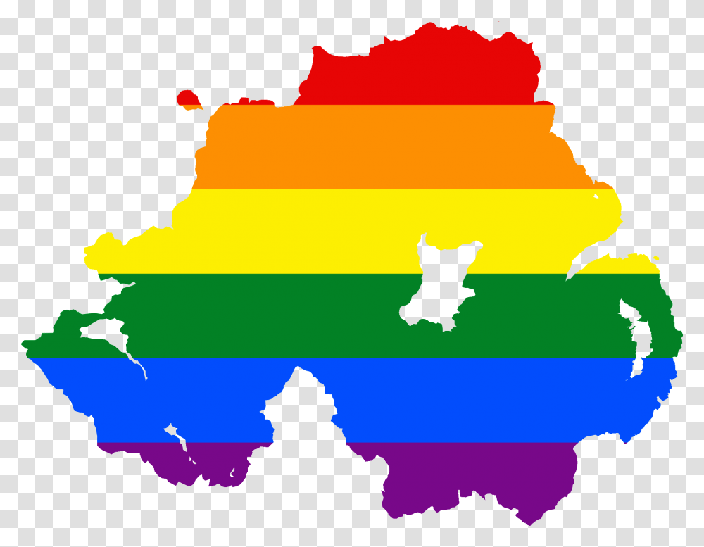Lgbt Flag Map Of Northern Ireland, Nature, Outdoors Transparent Png